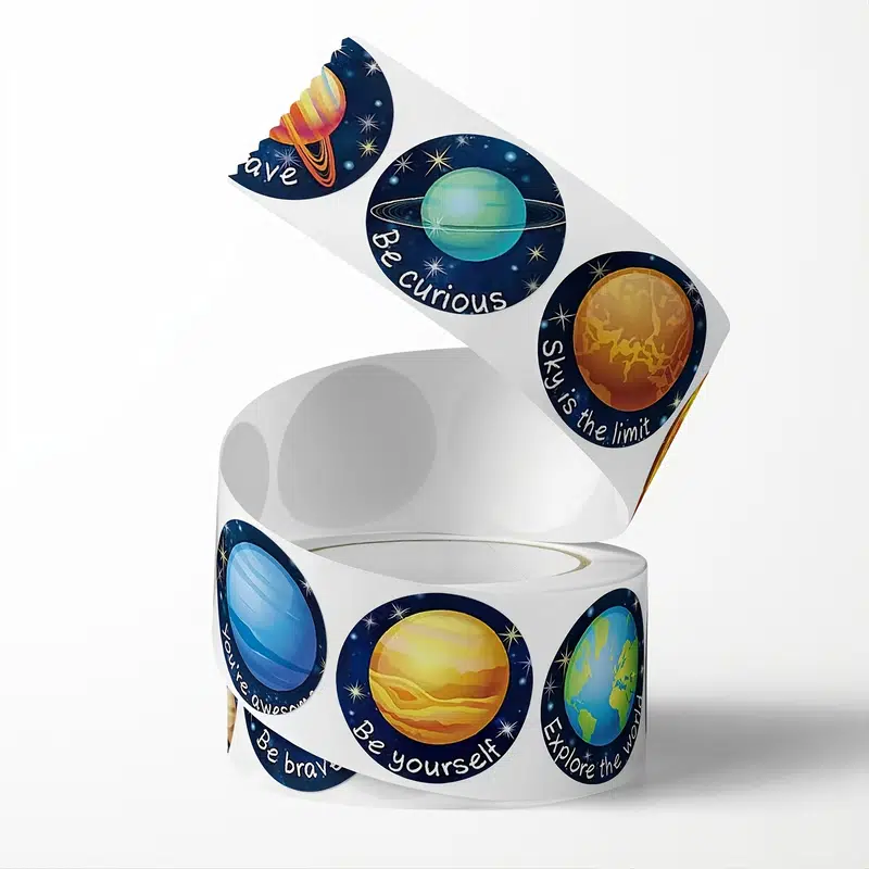 500pcs Planet Stickers | Decorative Space Theme Labels | 2.5cm Diameter