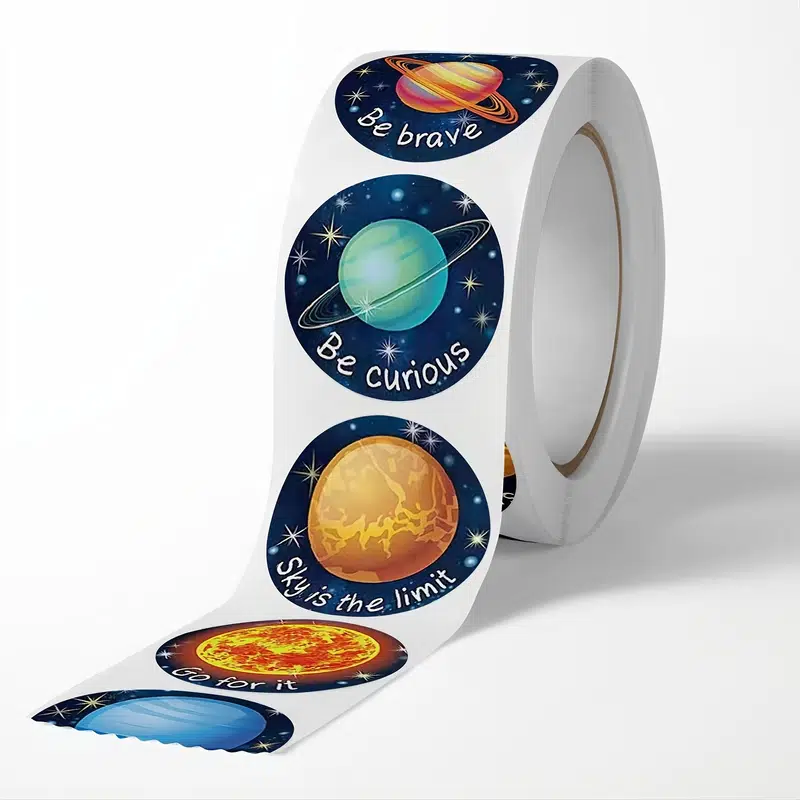 500pcs Planet Stickers | Decorative Space Theme Labels | 2.5cm Diameter