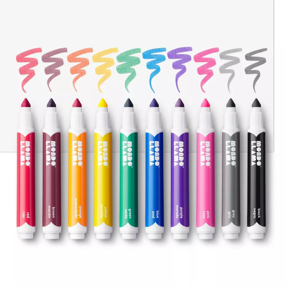 10ct Markers Broad Tip Classic Colors - Mondo Llama™