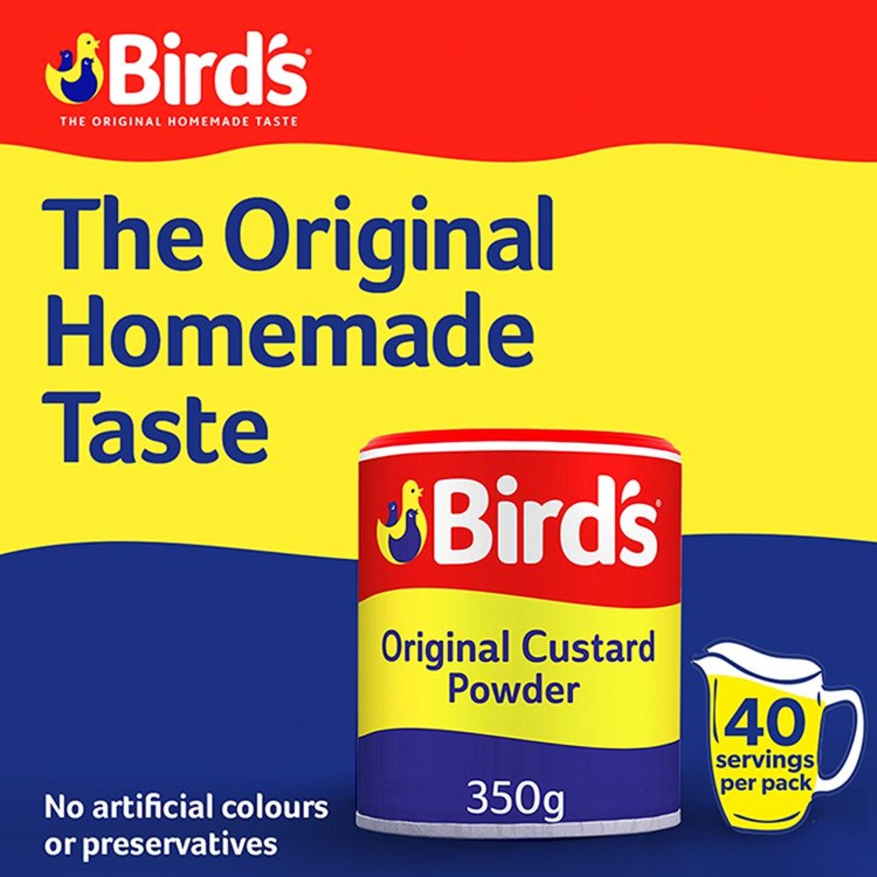 Birds Custard Powder 350g x 2 - Classic Pudding Mix