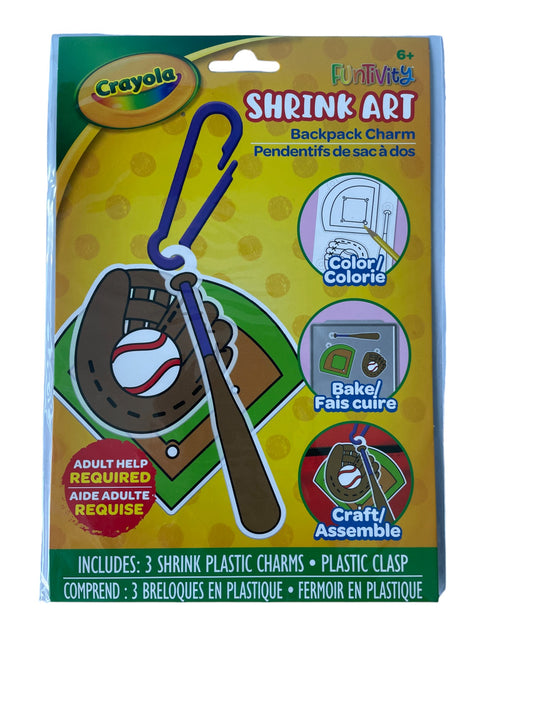 Crayola Shrink Art Backpack Kit 3 Shrink Plastic Charms Creative Craft