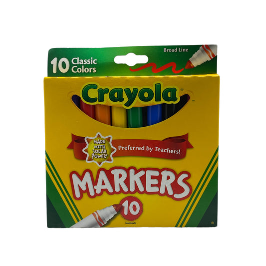 Crayola Broad Line Markers: Back to School Essentials 10 Ct