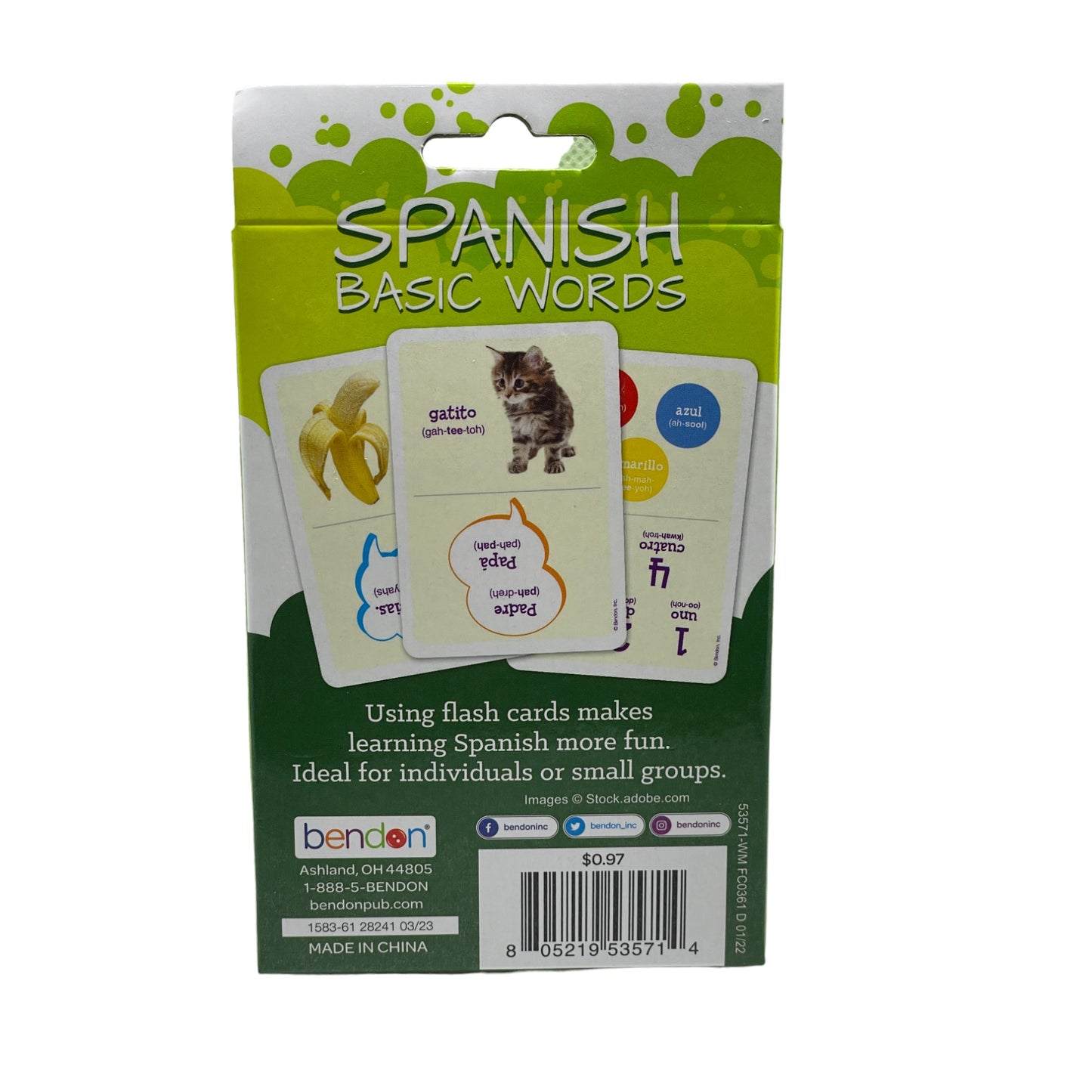 Bendon - Spanish - 36 Flash Cards Interactive for Kids & Adults