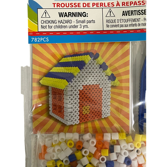 3D House Kit: Heat & Fuse Melting Beads (733pcs) | DIY Craft for Kids & Adults