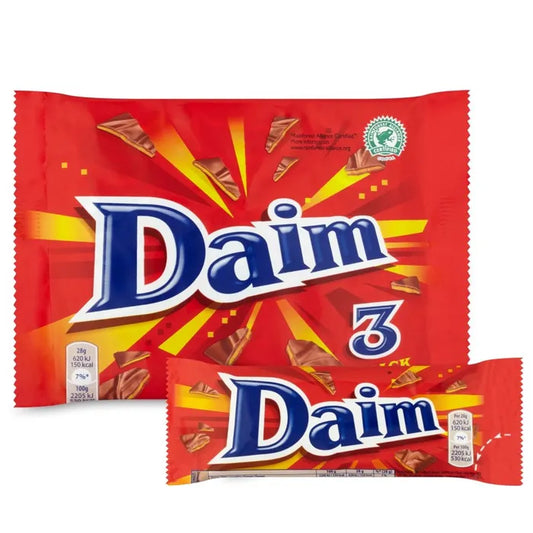 Daim Chocolate Bar 3 x 28g - Crunchy Almond Treat