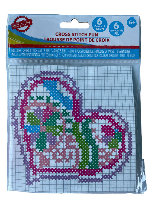 Heart Themed Cross Stitch Kit: Fun DIY Craft Set for Kids 6+